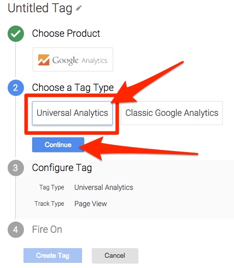 Google Analytics tag - Universal