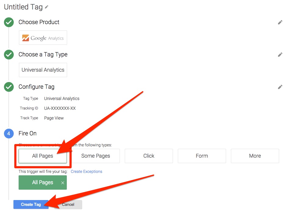 Google Analytics tag - fire